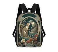 sinyumoney Mochilas Escolares Para Niños Impresas En 3D Otters British Wildlife Mochila De Moda Mochila Informal De Viaje Para Niños Mochila De Gran Capacidad Para Niños Y Niñas 17inch