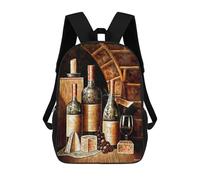 sinyumoney Mochilas Escolares Para Niños Impresas En 3D Perfect Kitchen Bar Wine Mochila De Moda Mochila Informal De Viaje Para Niños Mochila De Gran Capacidad Para Niños Y Niñas 17inch