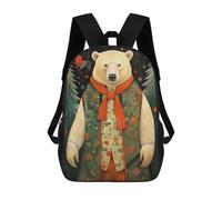 sinyumoney Mochilas Escolares Para Niños Impresas En 3D Polar Bear Xmas Mochila De Moda Mochila Informal De Viaje Para Niños Mochila De Gran Capacidad Para Niños Y Niñas 17inch