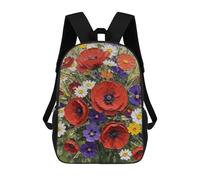 sinyumoney Mochilas Escolares Para Niños Impresas En 3D Poppy And Daisy Bouquet Mochila De Moda Mochila Informal De Viaje Para Niños Mochila De Gran Capacidad Para Niños Y Niñas 17inch
