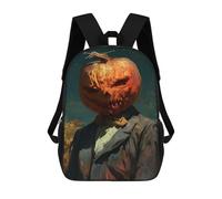 sinyumoney Mochilas Escolares Para Niños Impresas En 3D Pumpkin Head Man Mochila De Moda Mochila Informal De Viaje Para Niños Mochila De Gran Capacidad Para Niños Y Niñas 17inch