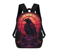 sinyumoney Mochilas Escolares Para Niños Impresas En 3D Raven at The End of Time Mochila De Moda Mochila Informal De Viaje Para Niños Mochila De Gran Capacidad Para Niños Y Niñas 17inch