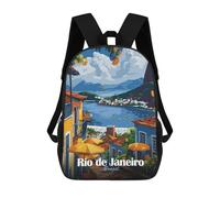 sinyumoney Mochilas Escolares Para Niños Impresas En 3D Rio De Janeiro, Brazil Travel Mochila De Moda Mochila Informal De Viaje Para Niños Mochila De Gran Capacidad Para Niños Y Niñas 17inch
