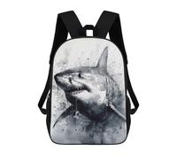 sinyumoney Mochilas Escolares Para Niños Impresas En 3D Shark Inked Marine Hunter Mochila De Moda Mochila Informal De Viaje Para Niños Mochila De Gran Capacidad Para Niños Y Niñas 17inch
