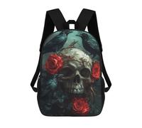 sinyumoney Mochilas Escolares Para Niños Impresas En 3D Skull with Crows And Roses Mochila De Moda Mochila Informal De Viaje Para Niños Mochila De Gran Capacidad Para Niños Y Niñas 17inch