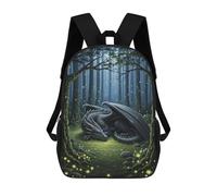 sinyumoney Mochilas Escolares Para Niños Impresas En 3D Sleeping Dragon in Quiet Forest Mochila De Moda Mochila Informal De Viaje Para Niños Mochila De Gran Capacidad Para Niños Y Niñas 17inch