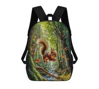 sinyumoney Mochilas Escolares Para Niños Impresas En 3D Squirrel Leaping in Forest Mochila De Moda Mochila Informal De Viaje Para Niños Mochila De Gran Capacidad Para Niños Y Niñas 17inch
