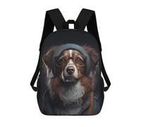 sinyumoney Mochilas Escolares Para Niños Impresas En 3D Stylish Dog in Glasses And Hoodie Mochila De Moda Mochila Informal De Viaje Para Niños Mochila De Gran Capacidad Para Niños Y Niñas 17inch
