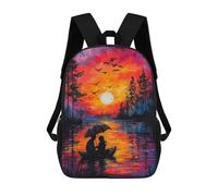 sinyumoney Mochilas Escolares Para Niños Impresas En 3D Sunset Romance Mochila De Moda Mochila Informal De Viaje Para Niños Mochila De Gran Capacidad Para Niños Y Niñas 17inch