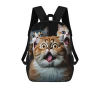 sinyumoney Mochilas Escolares Para Niños Impresas En 3D Surprised Cats Compilation-2 Mochila De Moda Mochila Informal De Viaje Para Niños Mochila De Gran Capacidad Para Niños Y Niñas 17inch