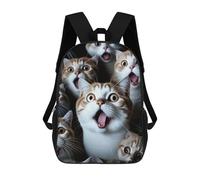 sinyumoney Mochilas Escolares Para Niños Impresas En 3D Surprised Cats Compilation-3 Mochila De Moda Mochila Informal De Viaje Para Niños Mochila De Gran Capacidad Para Niños Y Niñas 17inch