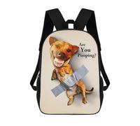 sinyumoney Mochilas Escolares Para Niños Impresas En 3D Taped Dog Are You Pooping Mochila De Moda Mochila Informal De Viaje Para Niños Mochila De Gran Capacidad Para Niños Y Niñas 17inch
