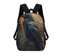 sinyumoney Mochilas Escolares Para Niños Impresas En 3D The Raven Surreal Art Mochila De Moda Mochila Informal De Viaje Para Niños Mochila De Gran Capacidad Para Niños Y Niñas 17inch