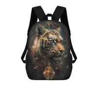 sinyumoney Mochilas Escolares Para Niños Impresas En 3D Tiger Fairyland Mochila De Moda Mochila Informal De Viaje Para Niños Mochila De Gran Capacidad Para Niños Y Niñas 17inch