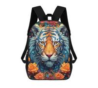 sinyumoney Mochilas Escolares Para Niños Impresas En 3D Tiger Ornamental Portrait Mochila De Moda Mochila Informal De Viaje Para Niños Mochila De Gran Capacidad Para Niños Y Niñas 17inch
