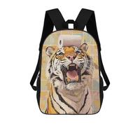 sinyumoney Mochilas Escolares Para Niños Impresas En 3D Tiger with Toilet Paper on Head Mochila De Moda Mochila Informal De Viaje Para Niños Mochila De Gran Capacidad Para Niños Y Niñas 17inch