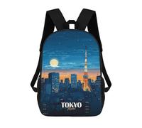 sinyumoney Mochilas Escolares Para Niños Impresas En 3D Tokyo Japan Cityscape at Night Mochila De Moda Mochila Informal De Viaje Para Niños Mochila De Gran Capacidad Para Niños Y Niñas 17inch