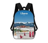sinyumoney Mochilas Escolares Para Niños Impresas En 3D Travel to Tibet Mochila De Moda Mochila Informal De Viaje Para Niños Mochila De Gran Capacidad Para Niños Y Niñas 17inch