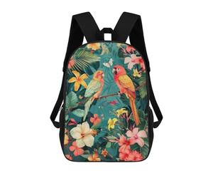 sinyumoney Mochilas Escolares Para Niños Impresas En 3D Tropical Birds And Hibiscus Flowers Mochila De Moda Mochila Informal De Viaje Para Niños Mochila De Gran Capacidad Para Niños Y Niñas 17inch