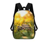 sinyumoney Mochilas Escolares Para Niños Impresas En 3D Turtle in Golden Light Mochila De Moda Mochila Informal De Viaje Para Niños Mochila De Gran Capacidad Para Niños Y Niñas 17inch