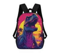 sinyumoney Mochilas Escolares Para Niños Impresas En 3D Vibrant Dinosaur Sunset Artwork Mochila De Moda Mochila Informal De Viaje Para Niños Mochila De Gran Capacidad Para Niños Y Niñas 17inch