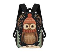 sinyumoney Mochilas Escolares Para Niños Impresas En 3D Vintage Owl Xmas Mochila De Moda Mochila Informal De Viaje Para Niños Mochila De Gran Capacidad Para Niños Y Niñas 17inch