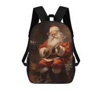 sinyumoney Mochilas Escolares Para Niños Impresas En 3D Vintage Santa Claus Xmas Mochila De Moda Mochila Informal De Viaje Para Niños Mochila De Gran Capacidad Para Niños Y Niñas 17inch
