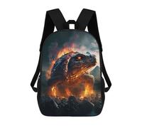 sinyumoney Mochilas Escolares Para Niños Impresas En 3D Volcanic Lizard Emerges Mochila De Moda Mochila Informal De Viaje Para Niños Mochila De Gran Capacidad Para Niños Y Niñas 17inch