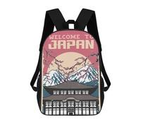 sinyumoney Mochilas Escolares Para Niños Impresas En 3D Welcome to Japan Vintage Travel Mochila De Moda Mochila Informal De Viaje Para Niños Mochila De Gran Capacidad Para Niños Y Niñas 17inch