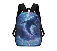 sinyumoney Mochilas Escolares Para Niños Impresas En 3D Whale in Space with Polar Bear Mochila De Moda Mochila Informal De Viaje Para Niños Mochila De Gran Capacidad Para Niños Y Niñas 17inch