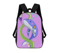sinyumoney Mochilas Escolares Para Niños Impresas En 3D Whale with Tattoos Mochila De Moda Mochila Informal De Viaje Para Niños Mochila De Gran Capacidad Para Niños Y Niñas 17inch