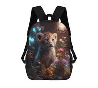 sinyumoney Mochilas Escolares Para Niños Impresas En 3D Whimsical Lion Cub Garden Mochila De Moda Mochila Informal De Viaje Para Niños Mochila De Gran Capacidad Para Niños Y Niñas 17inch