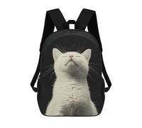 sinyumoney Mochilas Escolares Para Niños Impresas En 3D White Cat Portrait Mochila De Moda Mochila Informal De Viaje Para Niños Mochila De Gran Capacidad Para Niños Y Niñas 17inch