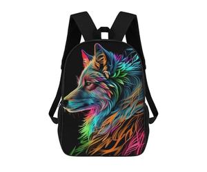 sinyumoney Mochilas Escolares Para Niños Impresas En 3D Wolf Pop Art Animal Mochila De Moda Mochila Informal De Viaje Para Niños Mochila De Gran Capacidad Para Niños Y Niñas 17inch
