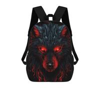 sinyumoney Mochilas Escolares Para Niños Impresas En 3D Wolf Red And Black Animals Mochila De Moda Mochila Informal De Viaje Para Niños Mochila De Gran Capacidad Para Niños Y Niñas 17inch