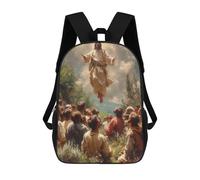 sinyumoney mochilas escolares para niños marzo bolsa de escuela impresa en 3D para niños, estudiantes de primaria y universidad, La Ascensión de Jesús, 17"