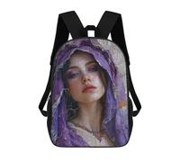sinyumoney mochilas escolares para niños marzo bolsa de escuela impresa en 3D para niños, estudiantes de primaria y universidad, The Violet Woman, 17"