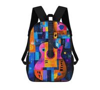 sinyumoney Mochilas Expressionist Geometry Guitar - Vibrant Abstract Music Art Mochila Escolar Para Niños Mochila Escolar Impresa En 3D Para Niños Estudiantes De Primaria Y Secundaria 17inch