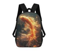 sinyumoney Mochilas Fiery Goldfish Mochila Escolar Para Niños Mochila Escolar Impresa En 3D Para Niños Estudiantes De Primaria Y Secundaria 17inch