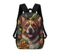 sinyumoney Mochilas Floral Dog Mochila Escolar Para Niños Mochila Escolar Impresa En 3D Para Niños Estudiantes De Primaria Y Secundaria 17inch