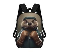 sinyumoney Mochilas Funny Beaver Animal Boxer Mochila Escolar Para Niños Mochila Escolar Impresa En 3D Para Niños Estudiantes De Primaria Y Secundaria 17inch