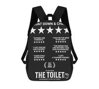 sinyumoney Mochilas FUNNY TOILET BLACK THEATRE Mochila Escolar Para Niños Mochila Escolar Impresa En 3D Para Niños Estudiantes De Primaria Y Secundaria 17inch