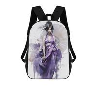 sinyumoney Mochilas Geisha in Purple Mochila Escolar Para Niños Mochila Escolar Impresa En 3D Para Niños Estudiantes De Primaria Y Secundaria 17inch