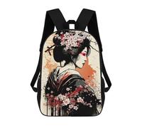 sinyumoney Mochilas Geisha Painting Mochila Escolar Para Niños Mochila Escolar Impresa En 3D Para Niños Estudiantes De Primaria Y Secundaria 17inch