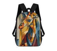 sinyumoney Mochilas Gentle Giraffe - Cubist Elegance with Attitude Mochila Escolar Para Niños Mochila Escolar Impresa En 3D Para Niños Estudiantes De Primaria Y Secundaria 17inch