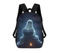 sinyumoney Mochilas Ghost in The Library Mochila Escolar Para Niños Mochila Escolar Impresa En 3D Para Niños Estudiantes De Primaria Y Secundaria 17inch