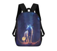 sinyumoney Mochilas Glowing Enchanted Wolf Mochila Escolar Para Niños Mochila Escolar Impresa En 3D Para Niños Estudiantes De Primaria Y Secundaria 17inch