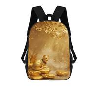 sinyumoney Mochilas Golden Cat Statue Under Golden Tree Mochila Escolar Para Niños Mochila Escolar Impresa En 3D Para Niños Estudiantes De Primaria Y Secundaria 17inch