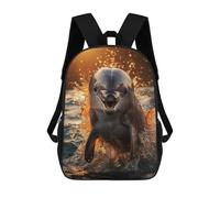 sinyumoney Mochilas Golden Hour Dolphin Mochila Escolar Para Niños Mochila Escolar Impresa En 3D Para Niños Estudiantes De Primaria Y Secundaria 17inch
