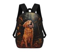 sinyumoney Mochilas Golden Retriever in Autumn Forest Mochila Escolar Para Niños Mochila Escolar Impresa En 3D Para Niños Estudiantes De Primaria Y Secundaria 17inch